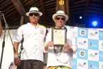 ISA President Fernando Aguerre with Xavier Aguirre, President of the Ecuatorian Surfing Federation. Credit: ISA / Rommel Gonzales